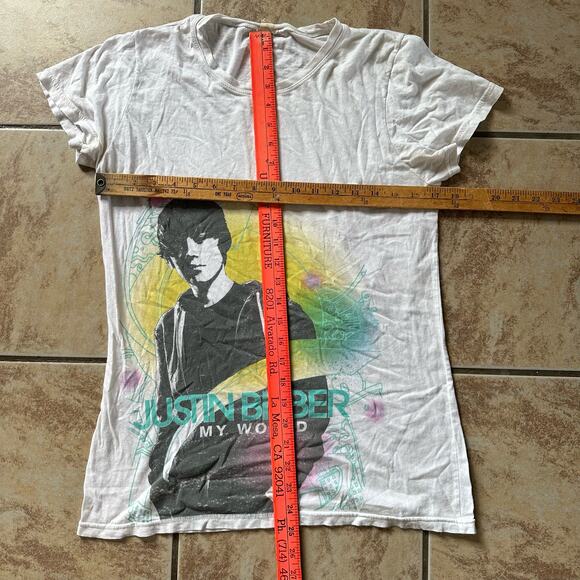 Justin Bieber My World Concert Tour Shirt Bay‎ Island Women’s Size XL 2010-2011 - Picture 8 of 8